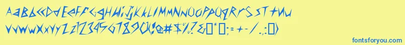 CuscondbNormal Font – Blue Fonts on Yellow Background