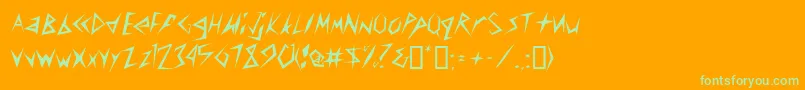 CuscondbNormal-Schriftart – Grüne Schriften auf orangefarbenem Hintergrund