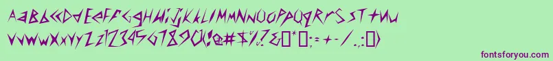 CuscondbNormal Font – Purple Fonts on Green Background