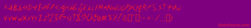 CuscondbNormal Font – Red Fonts on Purple Background