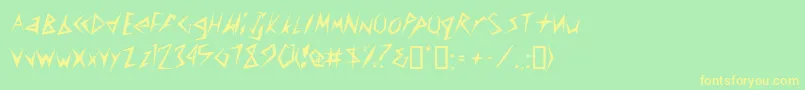 CuscondbNormal Font – Yellow Fonts on Green Background