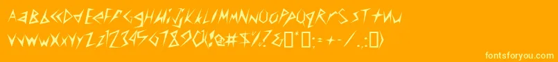 CuscondbNormal-Schriftart – Gelbe Schriften auf orangefarbenem Hintergrund