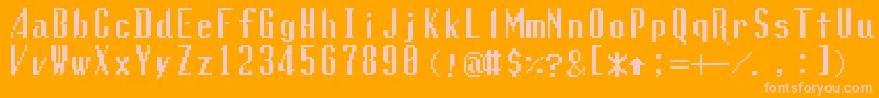 Lunchds Font – Pink Fonts on Orange Background