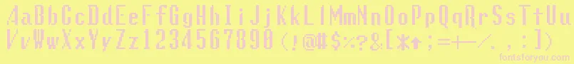 Lunchds Font – Pink Fonts on Yellow Background