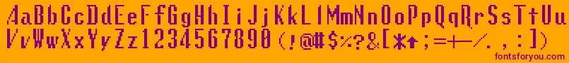 Lunchds Font – Purple Fonts on Orange Background