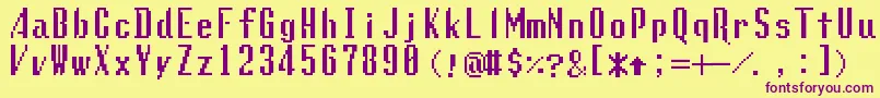 Lunchds Font – Purple Fonts on Yellow Background