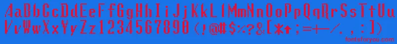 Lunchds Font – Red Fonts on Blue Background