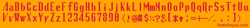 Lunchds Font – Red Fonts on Orange Background