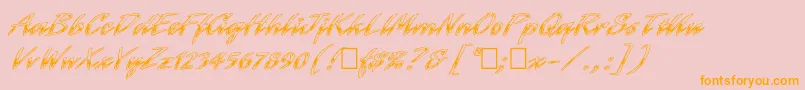 Chromec Font – Orange Fonts on Pink Background