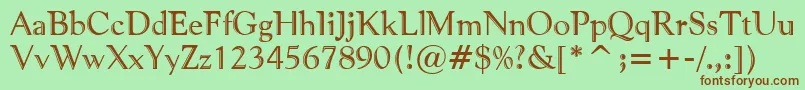 PfventureEngraved Font – Brown Fonts on Green Background