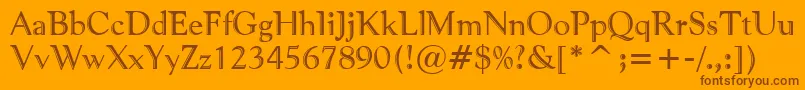 PfventureEngraved Font – Brown Fonts on Orange Background
