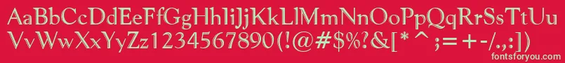 PfventureEngraved Font – Green Fonts on Red Background