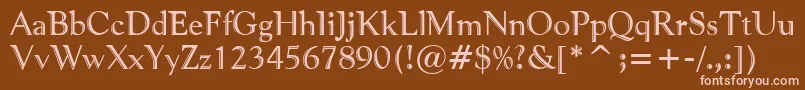PfventureEngraved Font – Pink Fonts on Brown Background