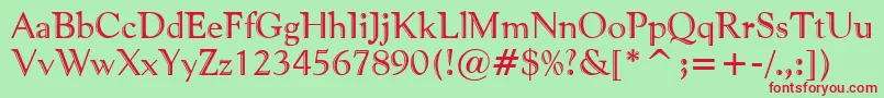 PfventureEngraved Font – Red Fonts on Green Background