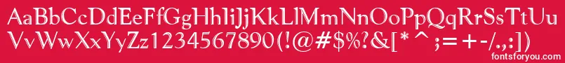 PfventureEngraved Font – White Fonts on Red Background