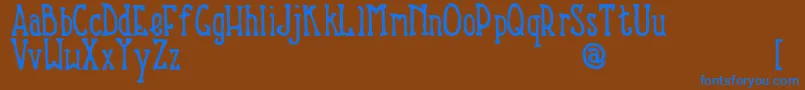 NevinsHand Font – Blue Fonts on Brown Background