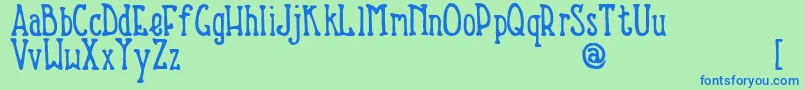 NevinsHand Font – Blue Fonts on Green Background