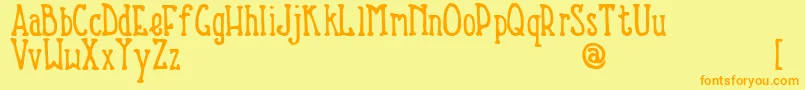 NevinsHand Font – Orange Fonts on Yellow Background