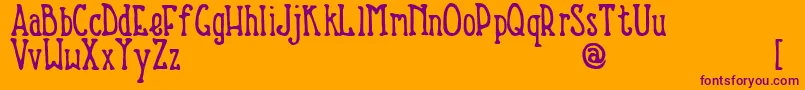 NevinsHand-Schriftart – Violette Schriften auf orangefarbenem Hintergrund