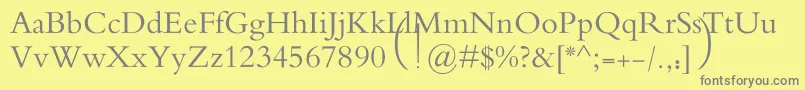フォントMotkenAlRafidain – 黄色の背景に灰色の文字