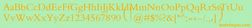 MotkenAlRafidain Font – Orange Fonts on Green Background