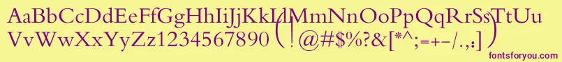 MotkenAlRafidain Font – Purple Fonts on Yellow Background