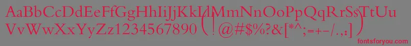 フォントMotkenAlRafidain – 赤い文字の灰色の背景