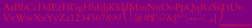 MotkenAlRafidain Font – Red Fonts on Purple Background