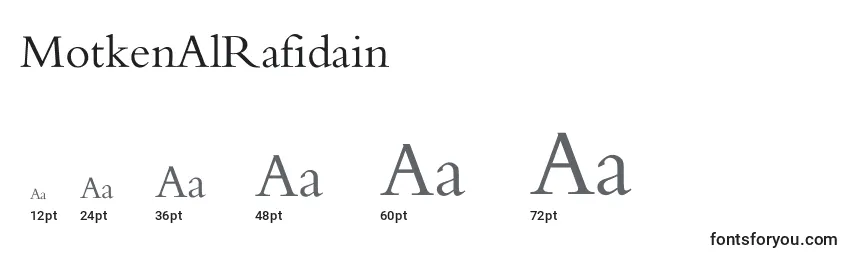 Размеры шрифта MotkenAlRafidain