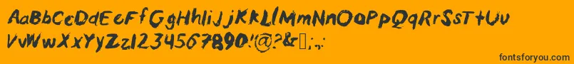 Annbrush-Schriftart – Schwarze Schriften auf orangefarbenem Hintergrund