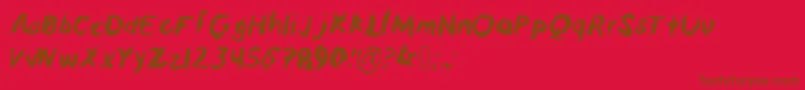 Annbrush Font – Brown Fonts on Red Background