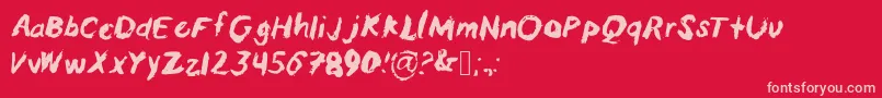 Annbrush Font – Pink Fonts on Red Background
