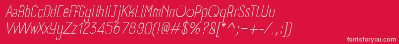 PanforteLightItalic Font – Pink Fonts on Red Background