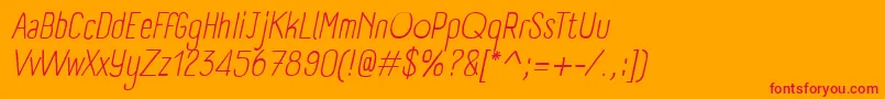 PanforteLightItalic Font – Red Fonts on Orange Background
