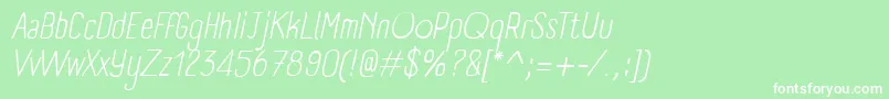 PanforteLightItalic Font – White Fonts on Green Background