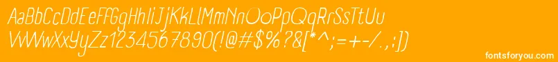 フォントPanforteLightItalic – オレンジの背景に白い文字