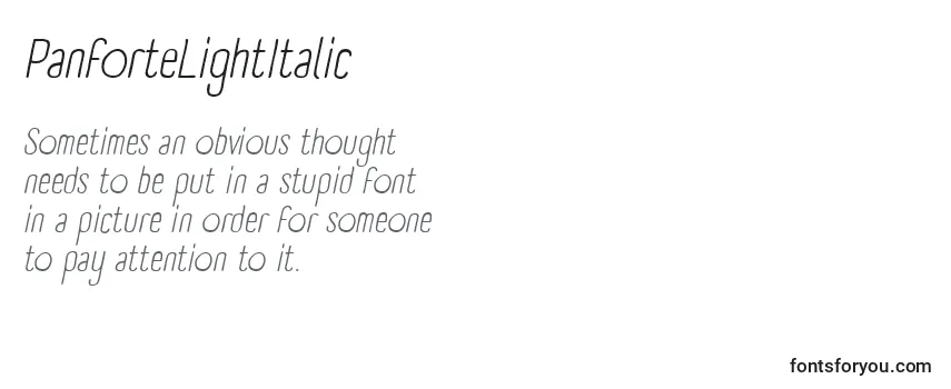 PanforteLightItalic Font