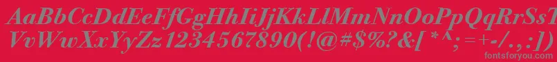 BodoniTwelveItcTtBolditalic Font – Gray Fonts on Red Background