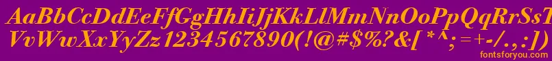 BodoniTwelveItcTtBolditalic Font – Orange Fonts on Purple Background