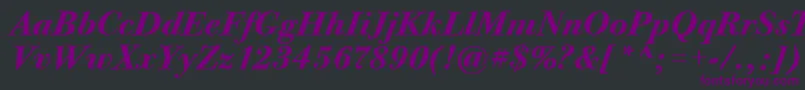 BodoniTwelveItcTtBolditalic Font – Purple Fonts on Black Background