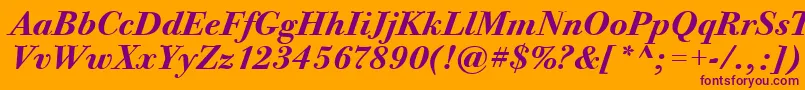 BodoniTwelveItcTtBolditalic Font – Purple Fonts on Orange Background