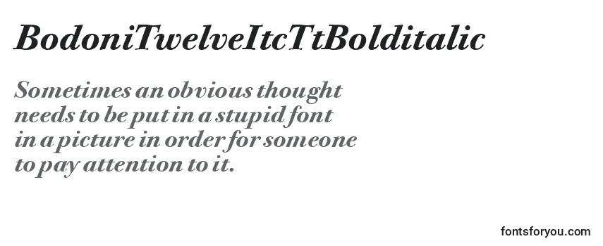 BodoniTwelveItcTtBolditalic Font