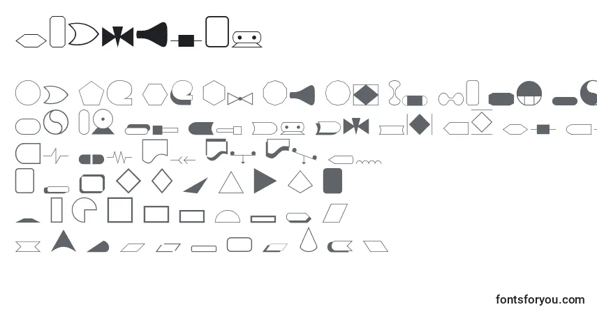 Czcionka Shapes1o – alfabet, cyfry, specjalne znaki