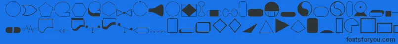 Shapes1o Font – Black Fonts on Blue Background
