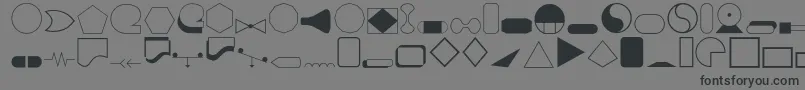 フォントShapes1o – 黒い文字の灰色の背景