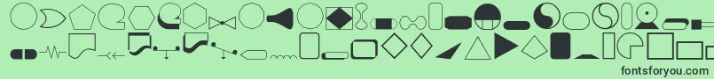 フォントShapes1o – 緑の背景に黒い文字