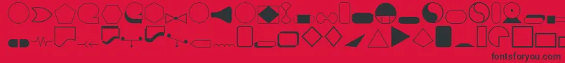 Shapes1o Font – Black Fonts on Red Background