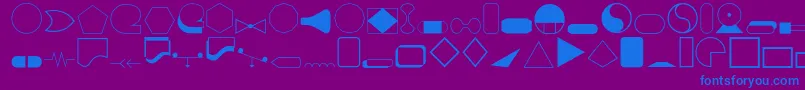 フォントShapes1o – 紫色の背景に青い文字
