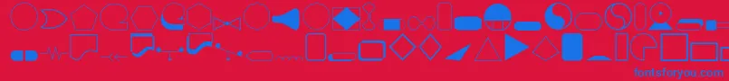 Czcionka Shapes1o – niebieskie czcionki na czerwonym tle
