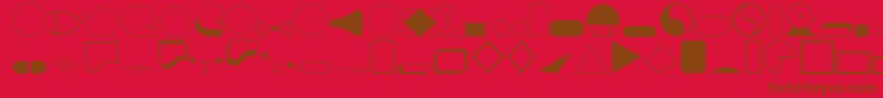 Shapes1o Font – Brown Fonts on Red Background